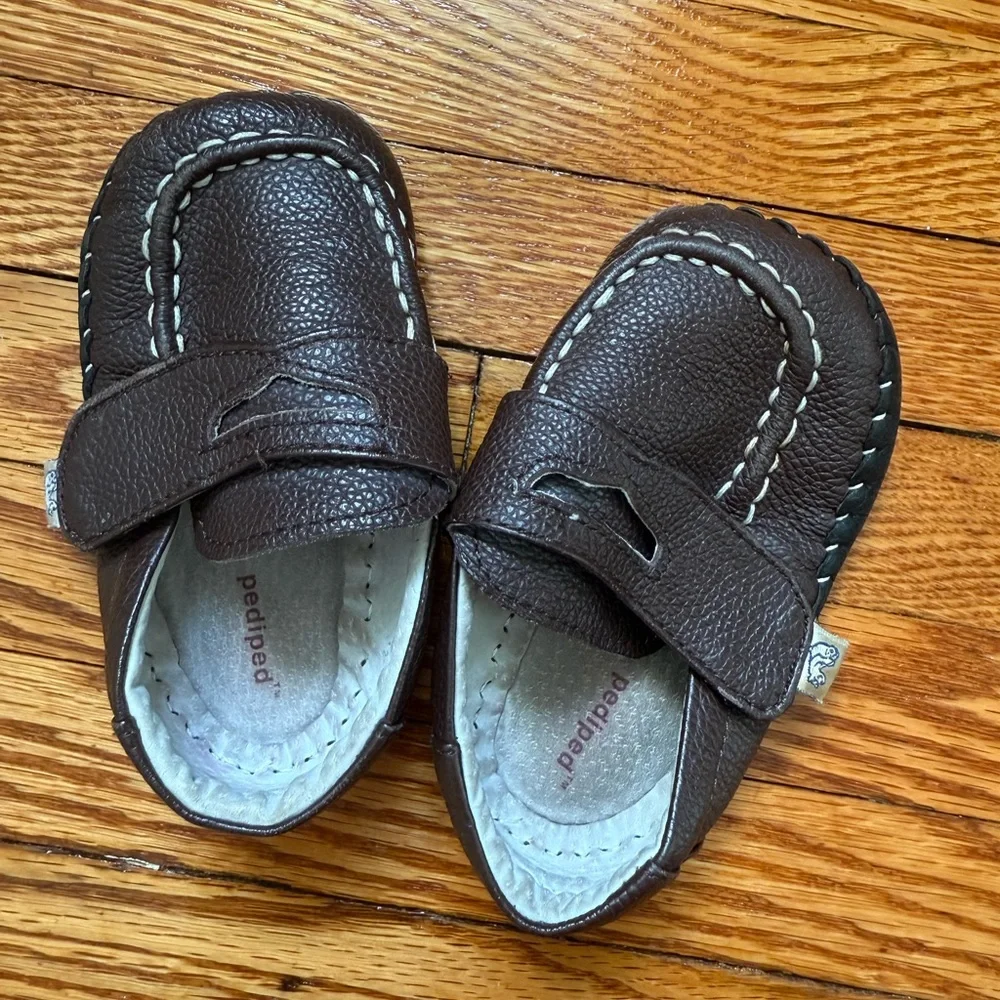 Pediped Dark Brown Kids Moccasins